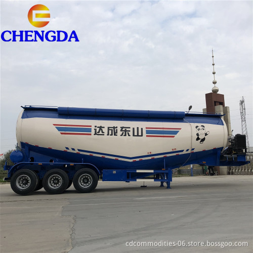 Chengda 45m3 54 Ton 3*13 Ton Zhengyang Brand Axles Bulk Cement Semi Trailer للبيع